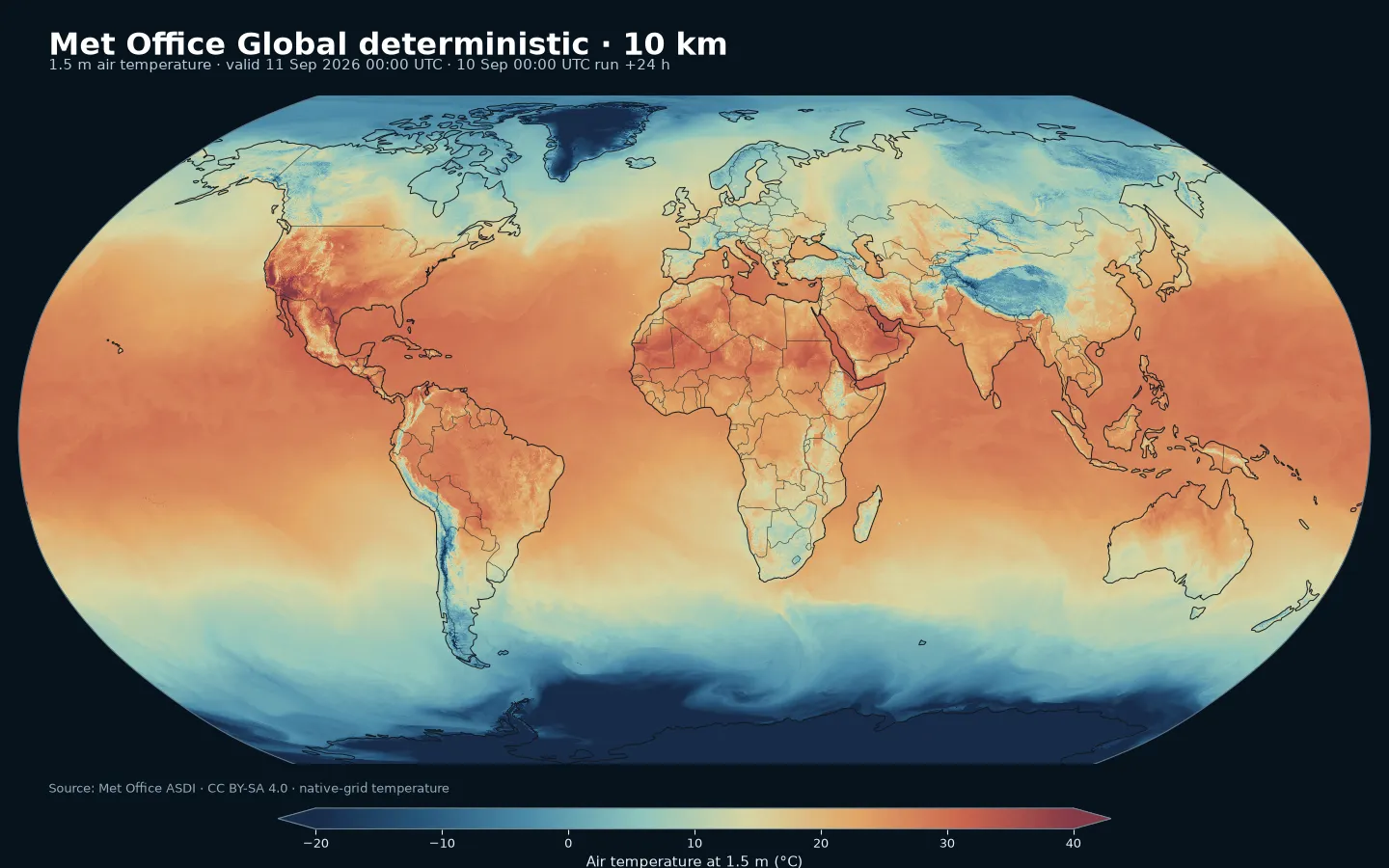 API de pronósticos Met Office Global de 10 km